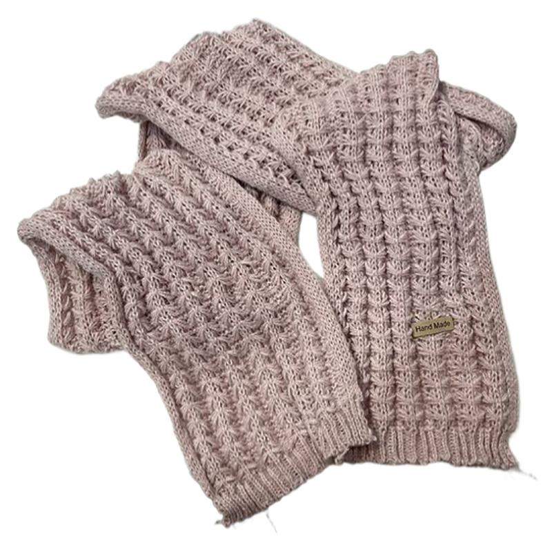 1Pc Solid Color Wool Scarf Female Korean Version Cute Girl Autumn Winter Thick Warm Knit Neck Ring