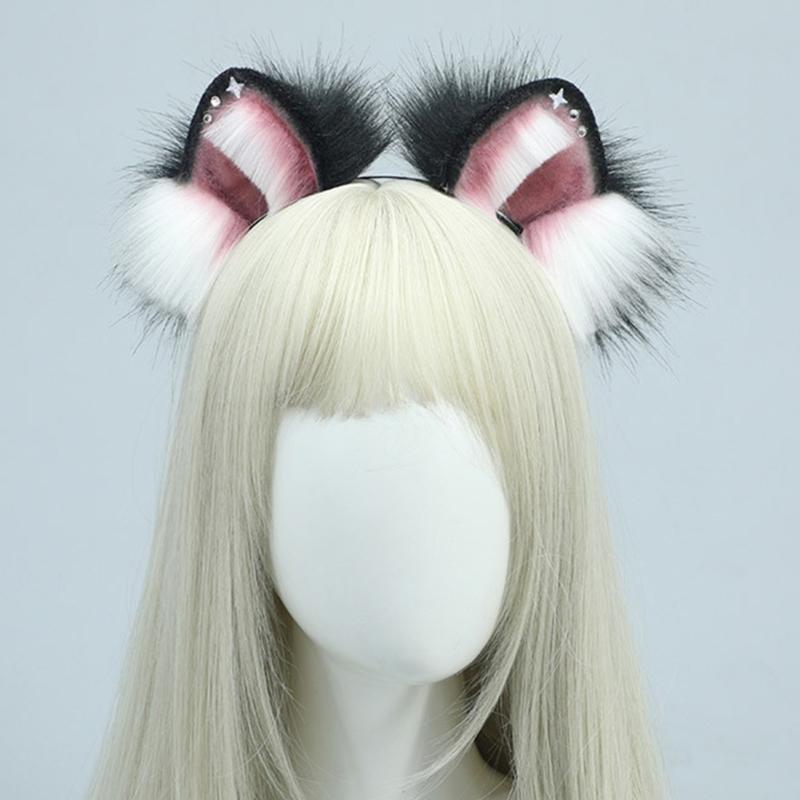 Soft and Comfortable Artificial Animal Ear Headbands Hairpiece for Women Halloween Cosplay Costume Accessory