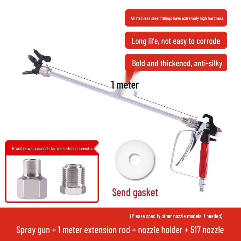 Universal Airless Paint Sprayer Extension Rod, 2m with Gasket Accessories
