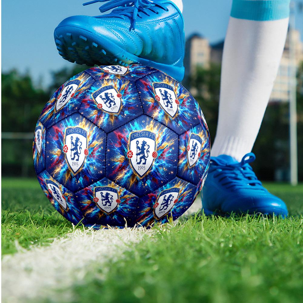 Chelsea FC Thema Fußball Ball Größe 5 Fußball Ball Weiche Haptik Professioneller Trainingsfußball für Outdoor-Sportarten