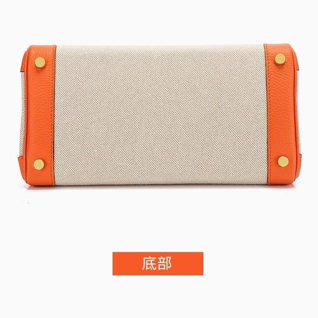 European and American new leather women's bags, first layer cowhide with canvas fashion platinum bags, women's handbags, shoulder bags