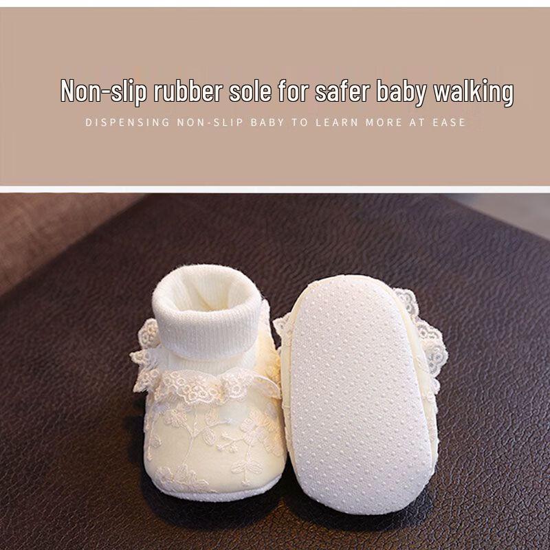 Plush Baby Shoes 0-1 Year, Soft Sole, Warm, Anti-Drop, for 6-12 Months, Spring/Autumn/Winter