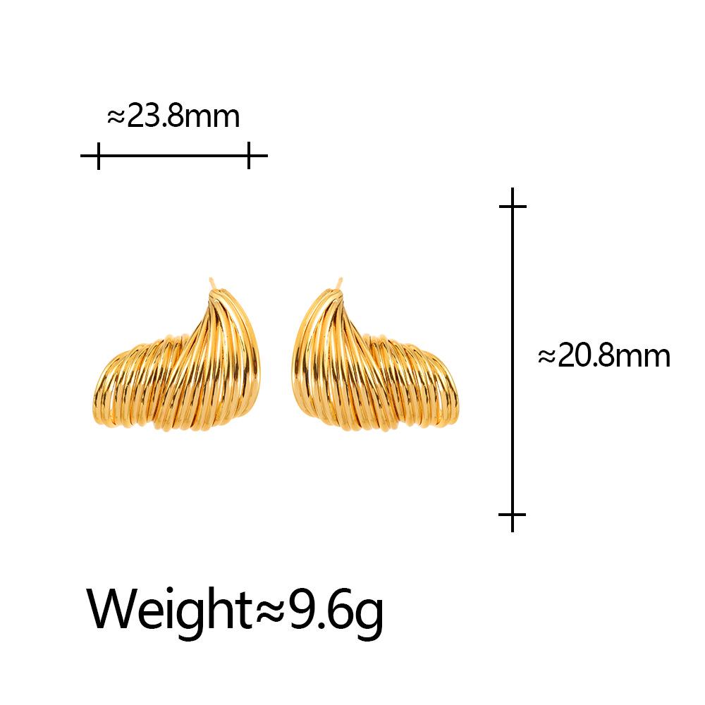 Personalized Retro Twisted Texture Stud Earrings for Women – Versatile, Light Luxury High-End Ear Ornaments.