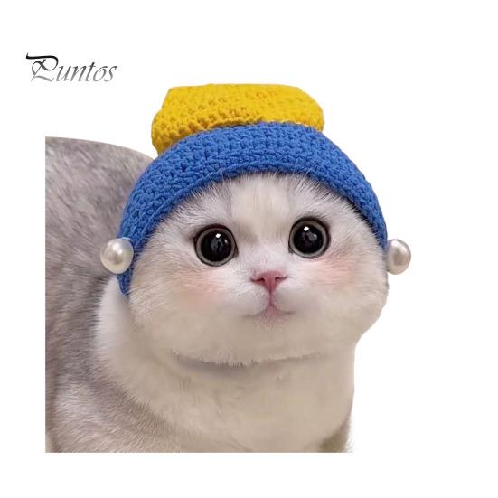 Chihuahua Knit Beanie Knitted Pet Hat Handmade Crochet Frog God of Wealth Costume Dog Cap Accessory Winter Warm for Small Cats Dogs Animal Headgear