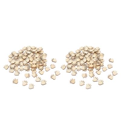200Pcs DIY Palm Shaped Wood Chips Lovely Shape Smoother Surfaces Palm Shaped Wooden Paint Crafts