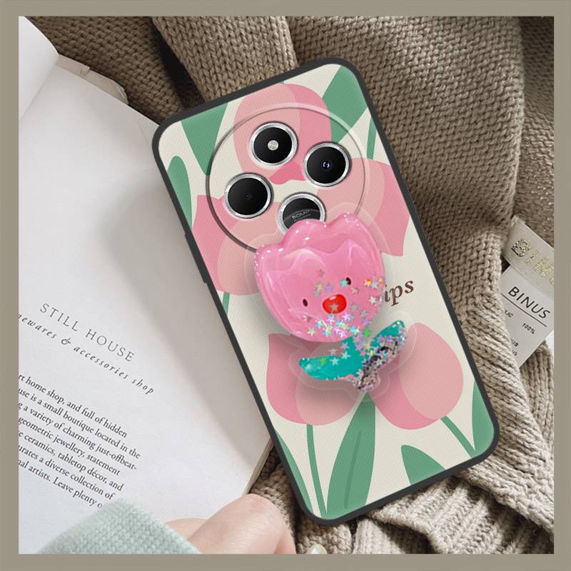 Silicone Dirt-resistant Phone Case For Redmi A4 5G Durable Cute Waterproof Quicksand protective Cartoon Soft Case TPU
