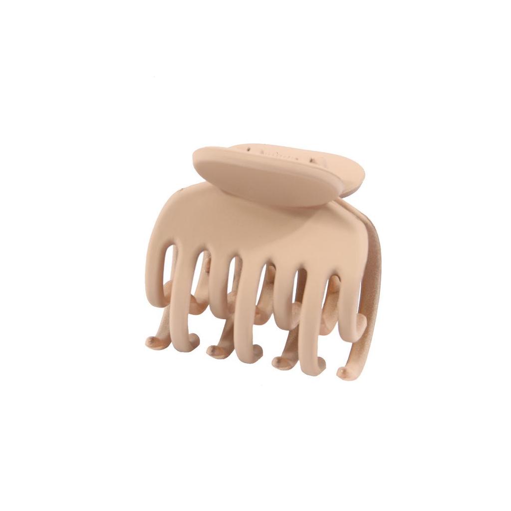 4cm Milk Coffee Hair Claw Clip - Frosted Small Shark Clip for Women's Updos