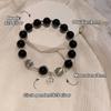 Exquisite Black  Beaded Bracelet For Women Ins Style Trendy Cool Bracelet  Simple Jewelry Party Gift