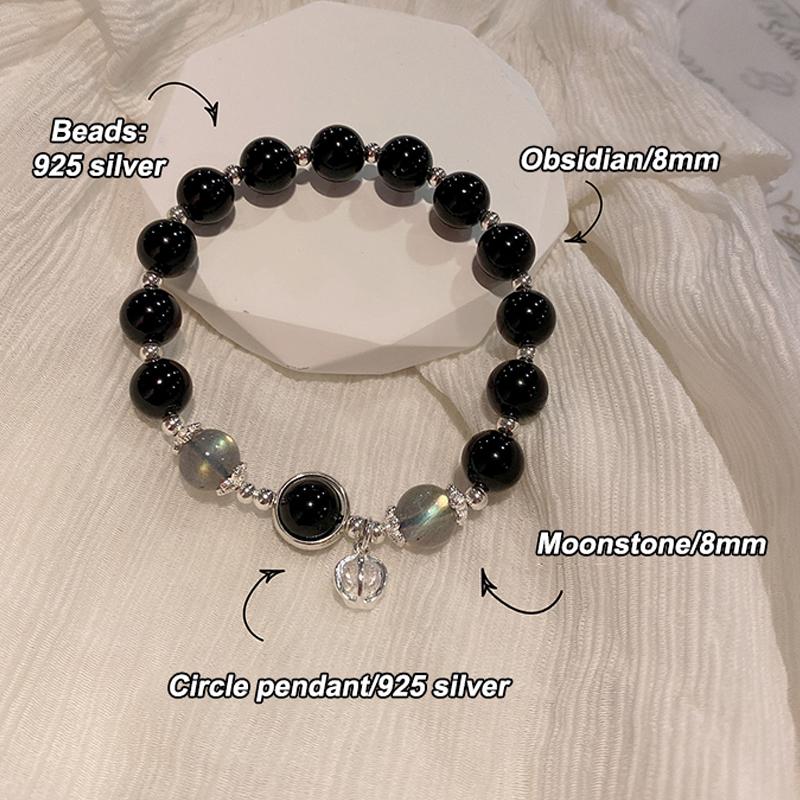 Exquisite Black  Beaded Bracelet For Women Ins Style Trendy Cool Bracelet  Simple Jewelry Party Gift