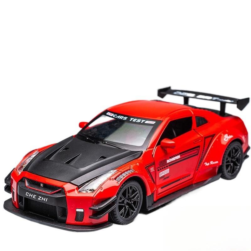 

1/24 Skyline Ares Nissan GTR R35 Diecasts & Toy Vehicles Metal Toy Car Model High Simulation Pull Back Collection Kids Toys червоний