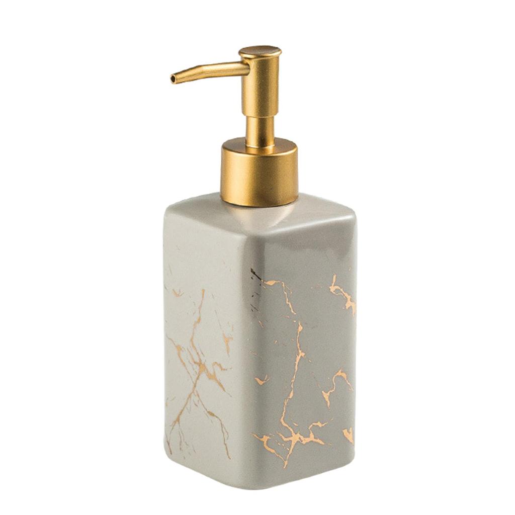 Keramisk Tvåldispenser Behållare Handpump Marmorerat Mönster Elegant Flytande Tvål Lotion Dispenser kontor Kök Hem