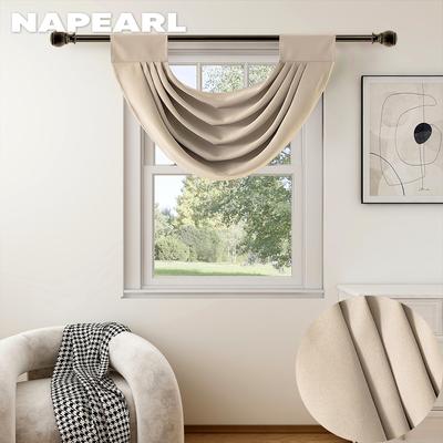 1TK NAPEARL Moodne ja mitmekülgne ühevärviline Water Wave kardinapea väikese akna sisekujunduseks 70x42cm