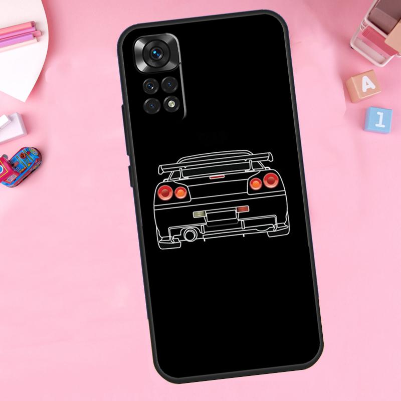 Sports Car JDM  Drift Phone Case For Xiaomi Redmi Note 11 10 9 8 12 Pro Turbo 9S 10S 11S 12S 9A 9C 10C 12C Cover
