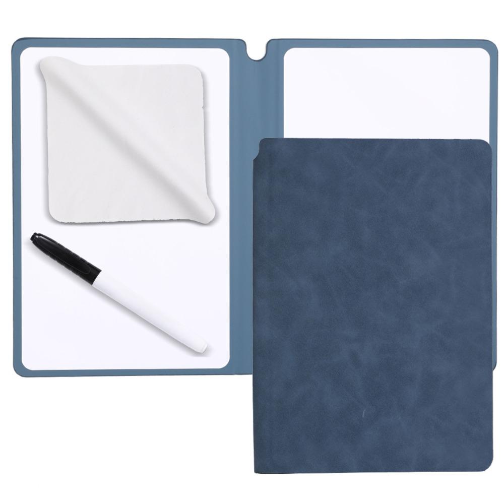 

Reusable Erasable Memo Pad Leather Drawing Draft Book Simple Whiteboard Notebook Gift темно-синього кольору