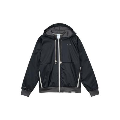 Logo-Print Kapuzen-Freizeit-Sportjacke mit Reißverschluss für Herren Jacken Schwarz DQ6185-010