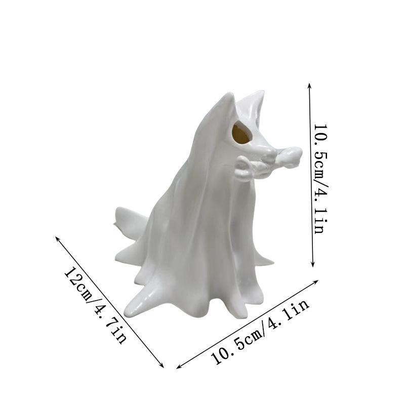 Halloween Ghost Puppy Ornament Resin Handicraft Hollow Pumpkin Home Desktop Ornament Halloween Gift
