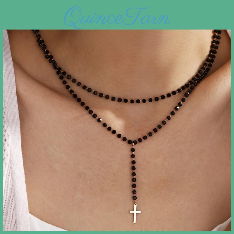 Fashion Chain Cross Simple Design Pendant Necklace Womens Personalized Trendy Daily Hundred Accessories Gifts