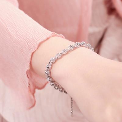 Hollow Round Bead Bracelet Female Silver Color Niche Design Sense Simple Fashion Birthday Gift for Girlfriend