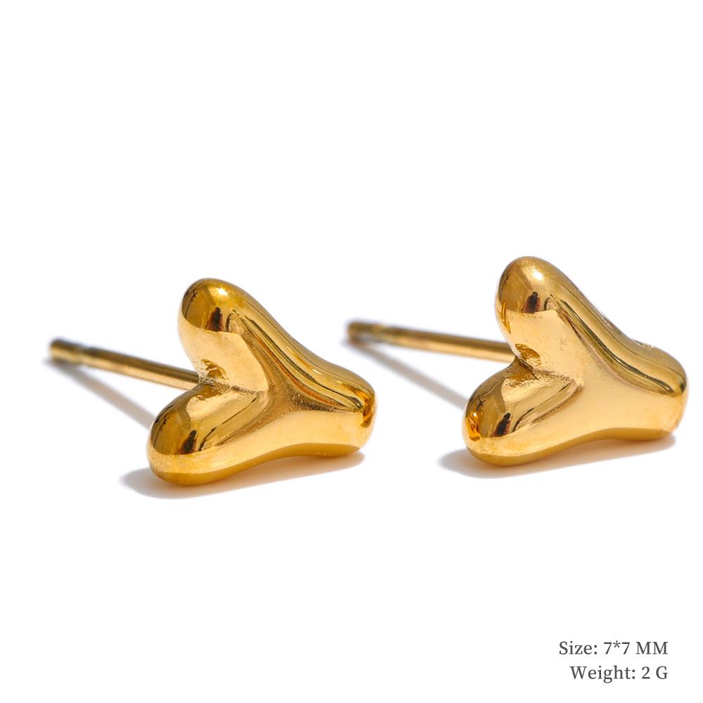 Yhpup 26 Initial Letter A-Z Stainless Steel Gold Color Stud Earrings 18K PVD Waterproof Plated Daily Versatile Basic Jewelry