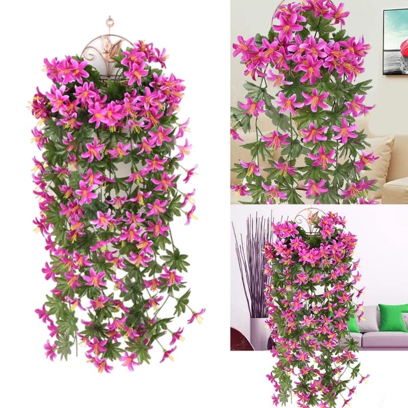 Artificial Hanging Flower Plant 90cm Hanging Vine Plant for Outside and Indoor Planter Porch Garden Yard Decoration
