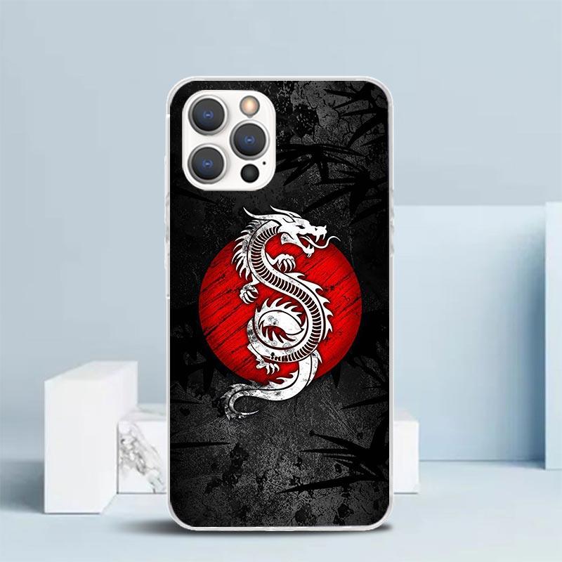Japanese Dark Dragon Tattoo Phone Case For IPhone 16 17 Air 16E 15 14 Plus 13 Mini 12 11 Pro Max 7 8 + SE 2020 Soft TPU Back Cov