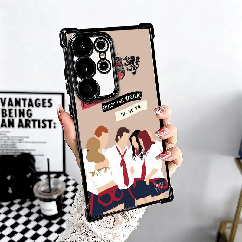 F-Fashion RBD R-Rebelde Plating Phone Case For Samsung Galaxy S24 S25 FE S26 Edge S23 Ultra S22 S21 Plus S20 Anti-Fall Airabag C