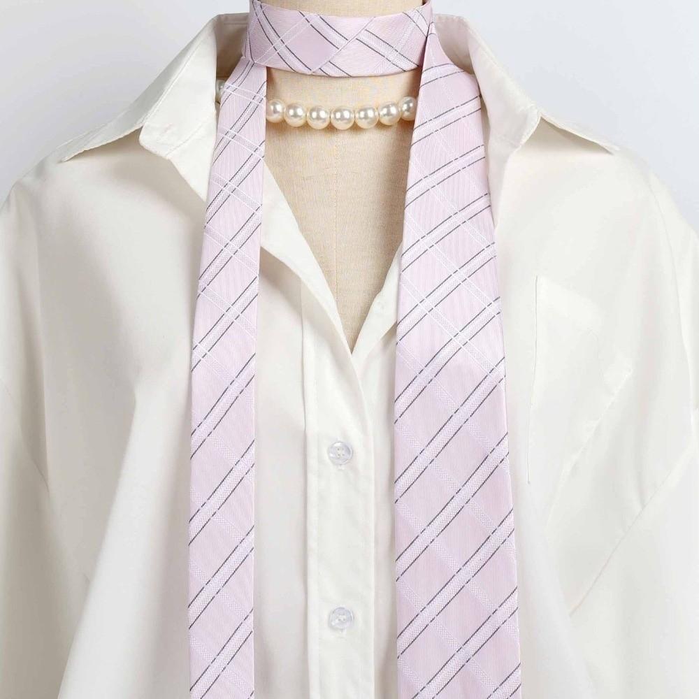 Pink Striped Tie Cloth Shirt Tie Decoration Simple JK Uniform Necktie Uniform Suit