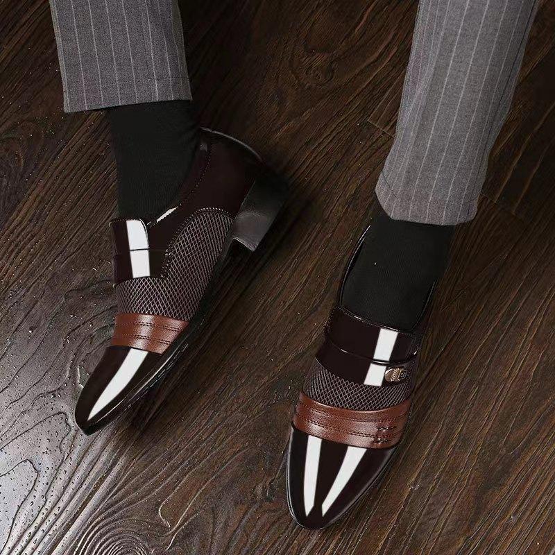 Pointed Large Size Formal Leather Shoes Men's Youth Black Business Casual Men's Shoes British Men's Leather Shoes