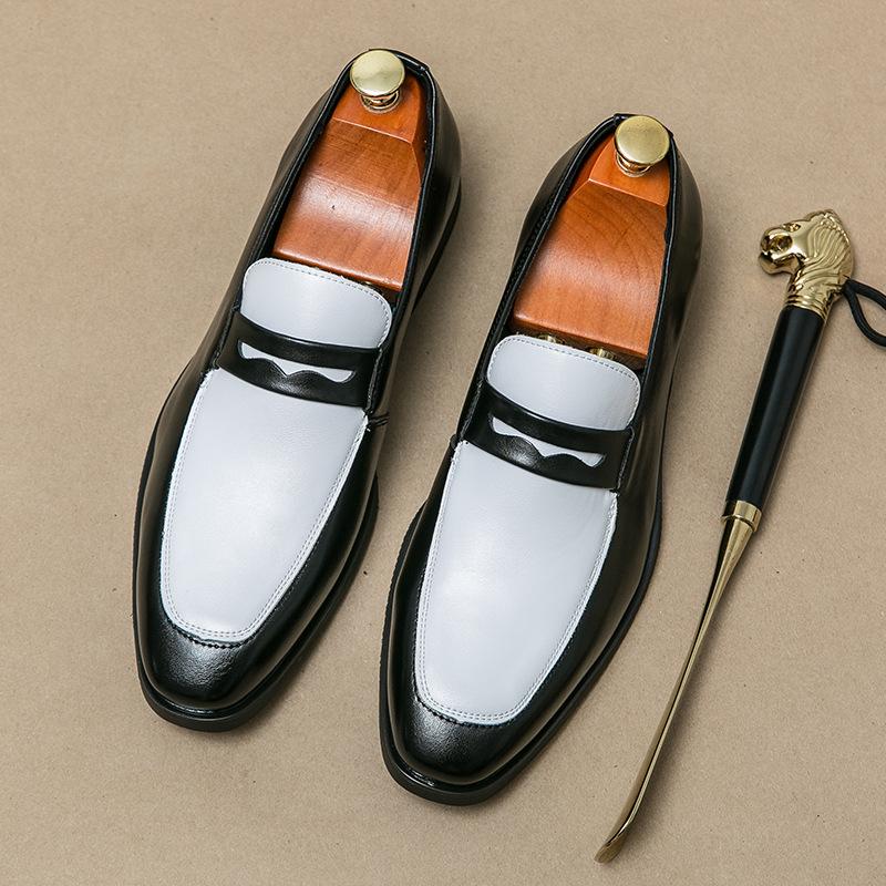Fashion Men's Loafers Luxury Leather Dress Shoes Breathable Slip-On Solid Formal Casual Shoes Handmade Designer Men Shoes Mocassin