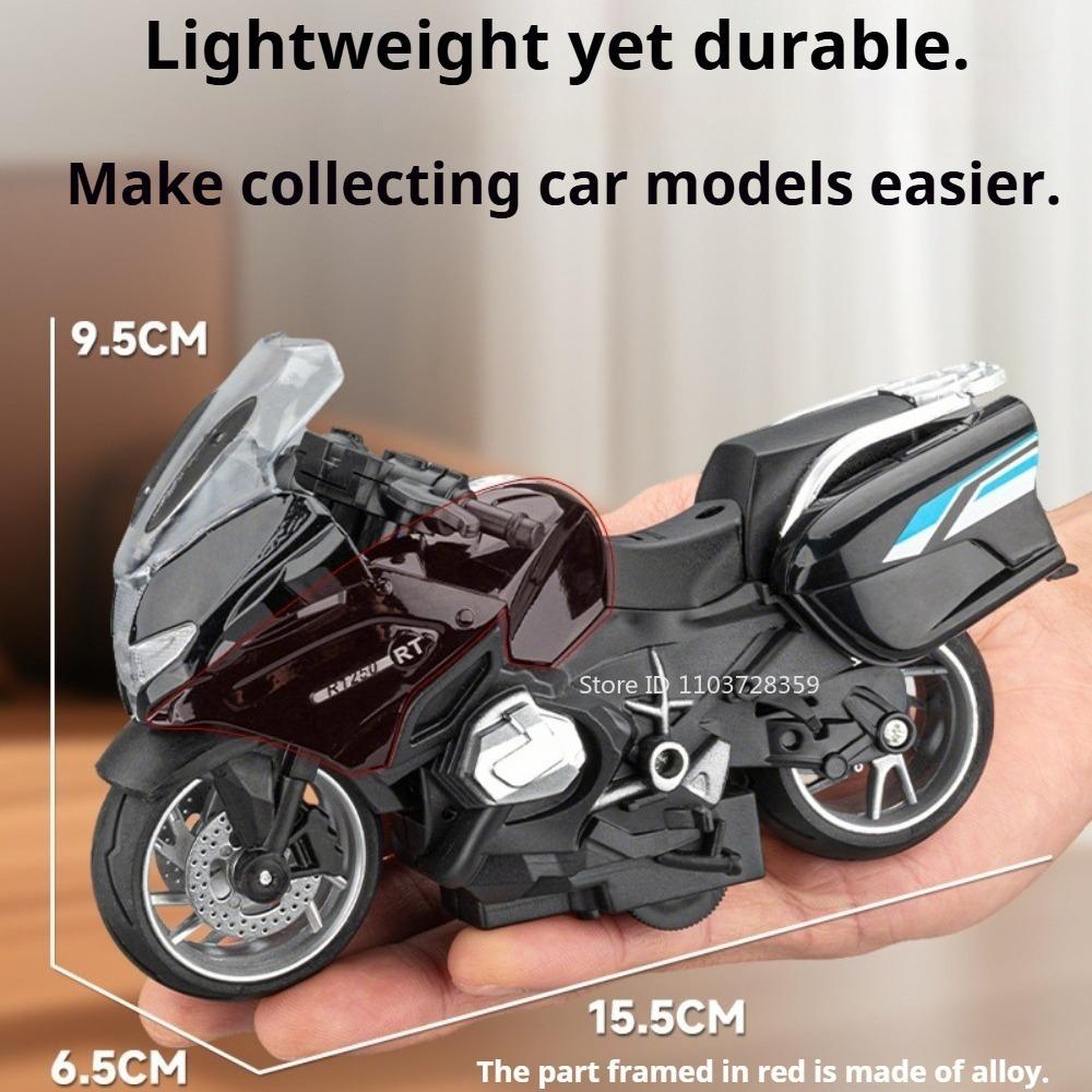 1:14 R1250RT R1250RT-P Miniaturmodell Spielzeugmotorräder Legierung Druckguss Sound Licht Stoßdämpfung Gummireifen Polizei Motorräder