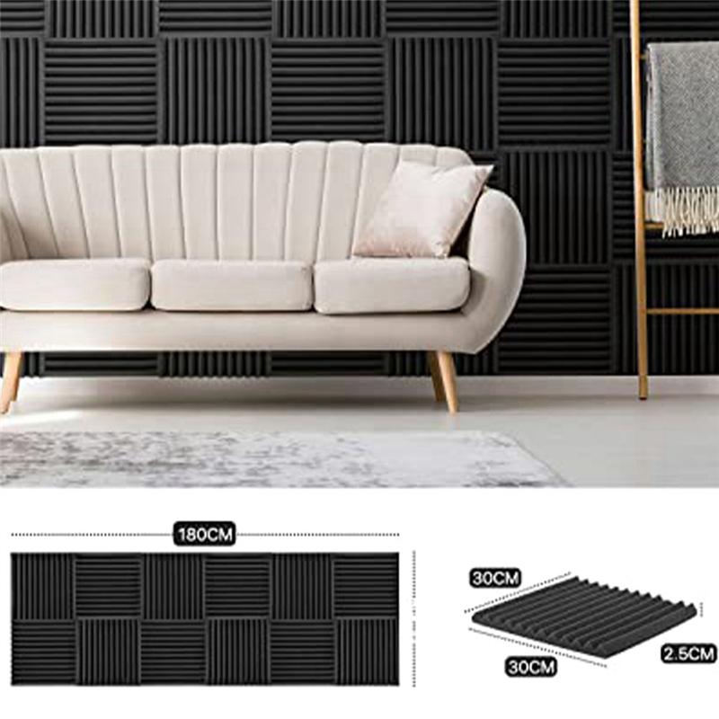 A20F-24PCS Sound Absorber Acoustic Foam Sound Insulation Wall Sound Insulation For Podcasts Reduce Noise (30 X 30 X 2.5 Cm)