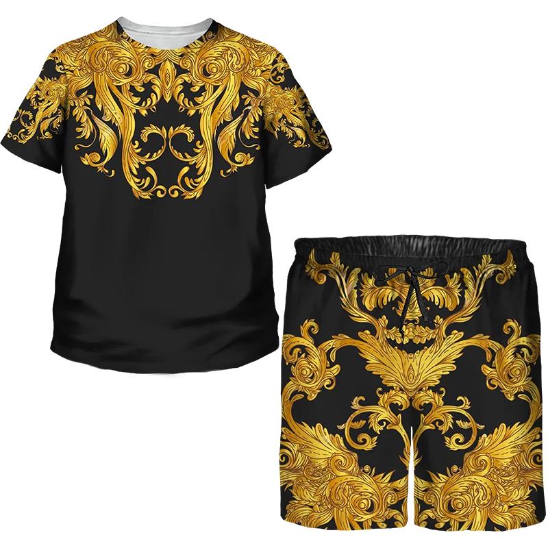 Barock Stil Mädchen Jungen Luxus Kleidung Anzug Sommer Anzug Kinder Casual T Shirt + Shorts Sets Outfits Pyjamas 1-14Y