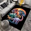 Colorful Cartoon Dinosaur Carpet with Sunset Background for Kids Room Suitable for use as an anti-slip for living room bedroom sofas