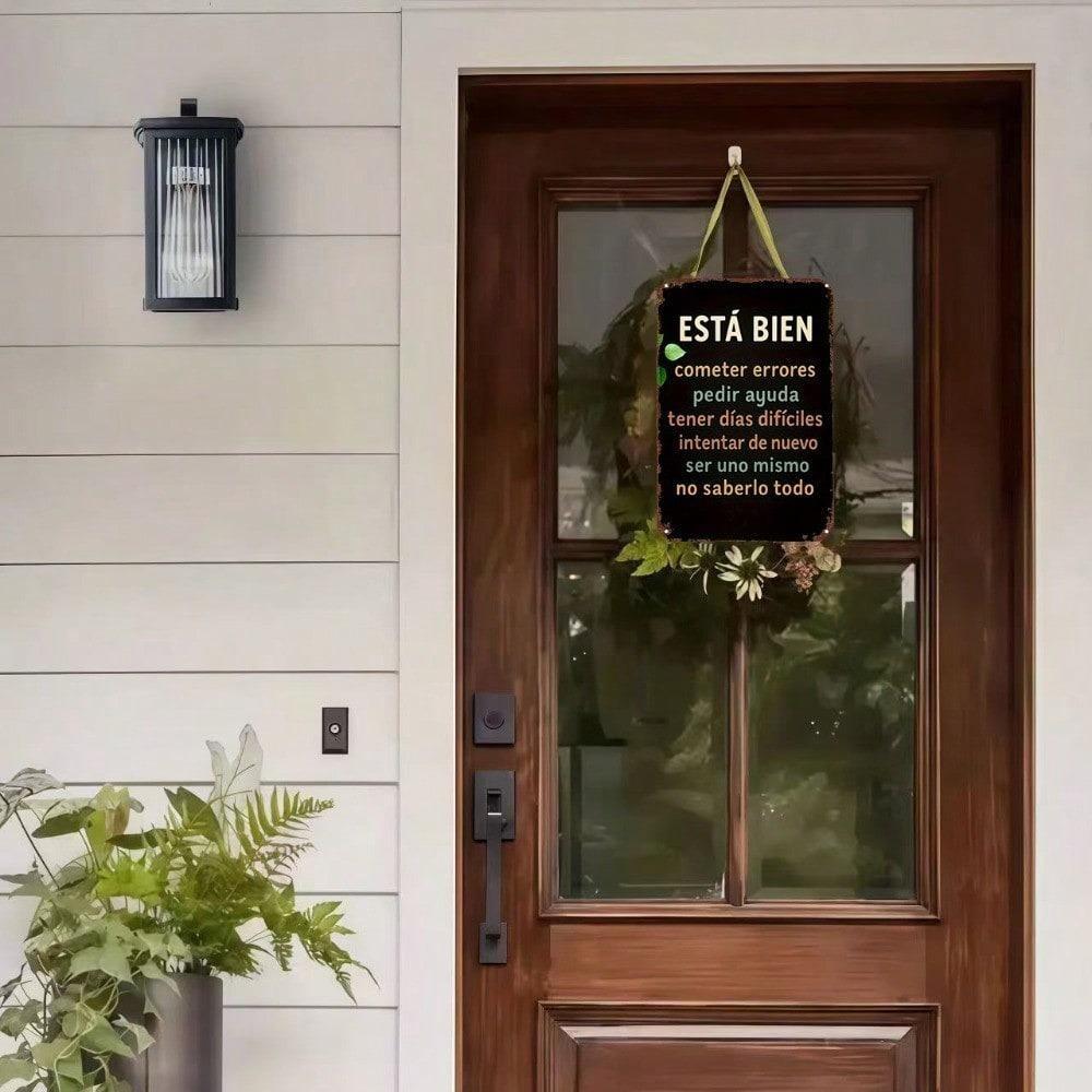 Unik Spansk Metallväggkonst 8x12 Tum Svart Inomhus Utomhus Metallskylt