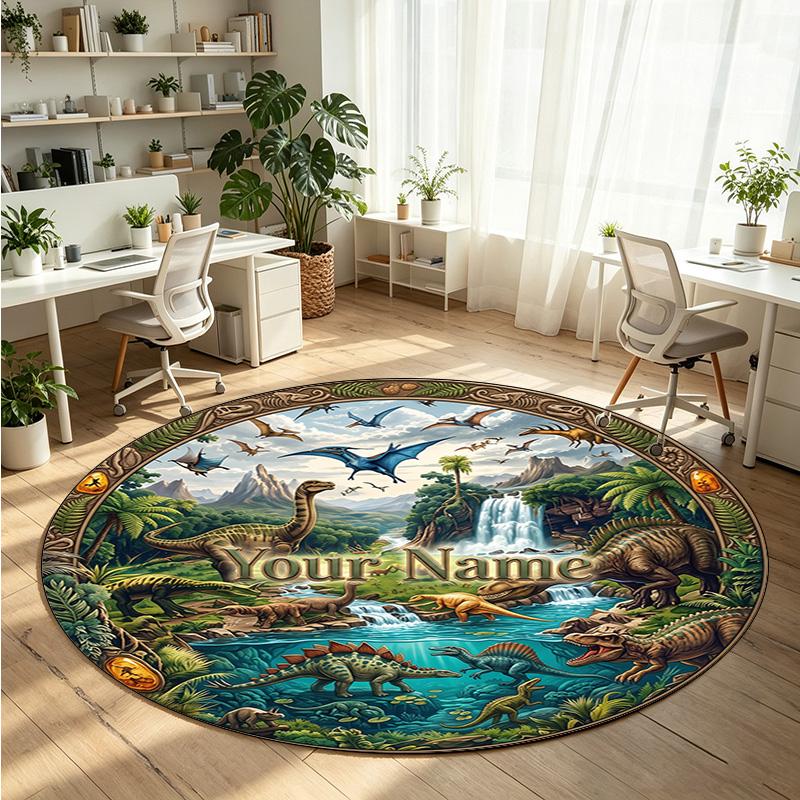 Animales salvajes (216) Alfombra de Terciopelo Redonda con Cristales Personalizada con Nombre y Texto Felpudo Personalizado Decoración del Hogar Alfombra de Cristal Antideslizante