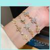 Fashion Womens Hand Jewelry 18k Gold Plated Zircon Star Shape Bracelet For Daily Wear