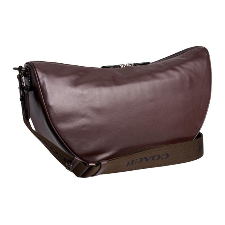Coach Sac bandoulière en cuir Hall Soft 45 Fermeture éclair sur le dessus Grand sac pour femme Marron érable CAH86-MPL