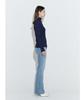 Chaenyuyog V Unbalanced Knit Top [Blue]