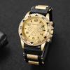 Silicone Strap Men Sports Watch Arabic Dial Business Quartz Wristwatch Reloj Hombre (Without Box)