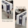 1Pc Table Runner Long Tassels Traditional Chinese Style Wide Tea Room Table Flags Tablecloth