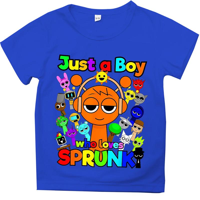 Summer Game Sprunki Incredibox Cartoon Print Cotton Kids T-Shirts Boys Casual Short Sleeve Baby Girls Clothes Children Tee Tops 110