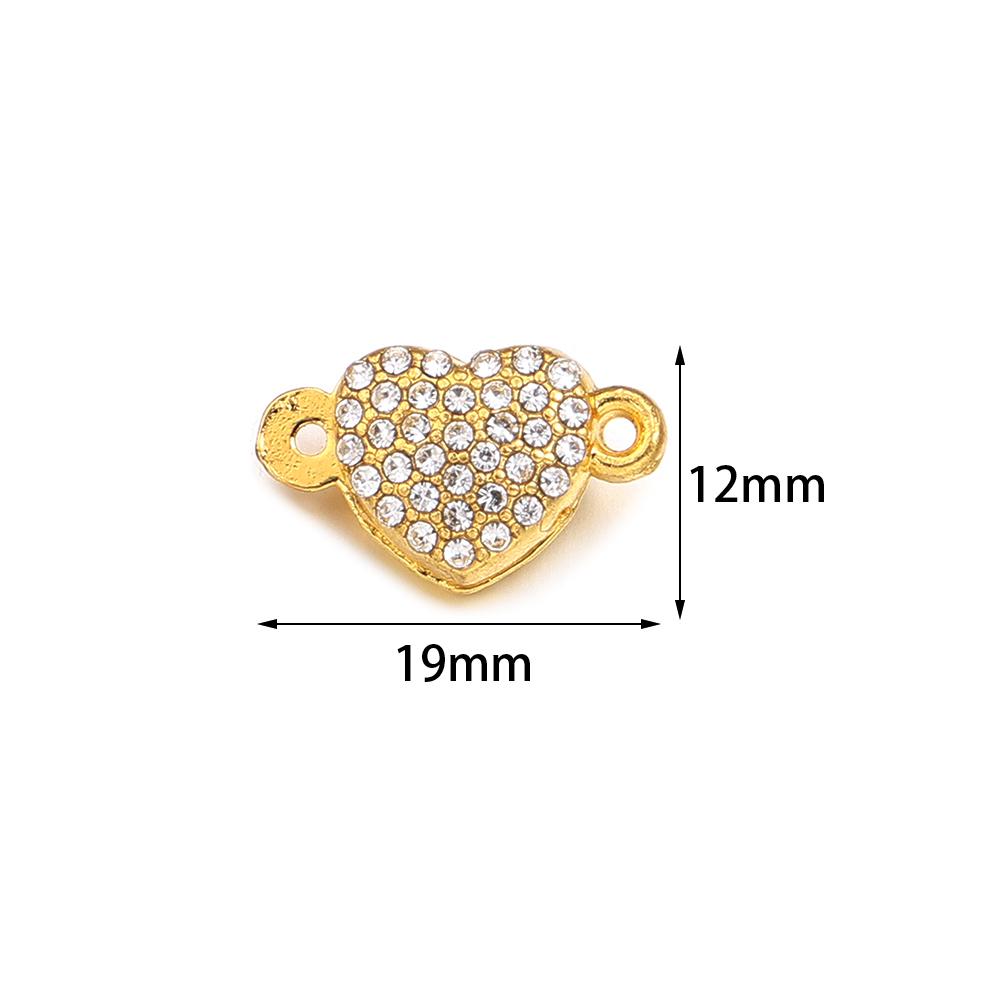5 pièces Fermoirs Magnétiques en Alliage Strass Cœur Fermoirs Finaux Magnétiques en Métal Connecteur Pour Fabrication de Bijoux DIY Bracelets Collier Fournitures
