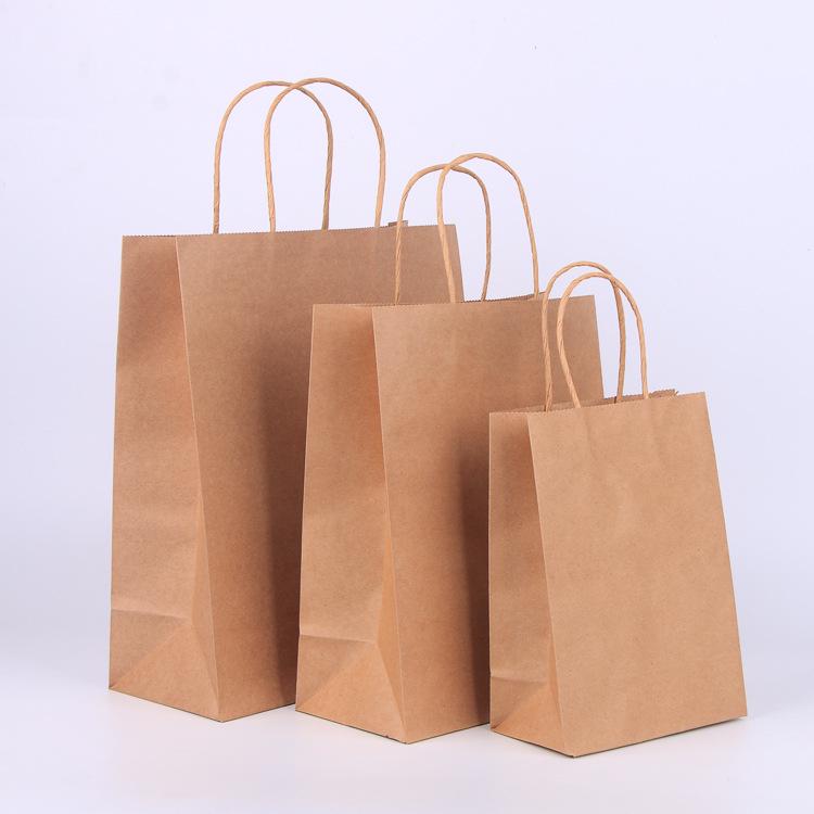 Customizable Kraft Paper Tote - Blank, Logo-Ready Shopping and Takeaway Bag for Restaurants