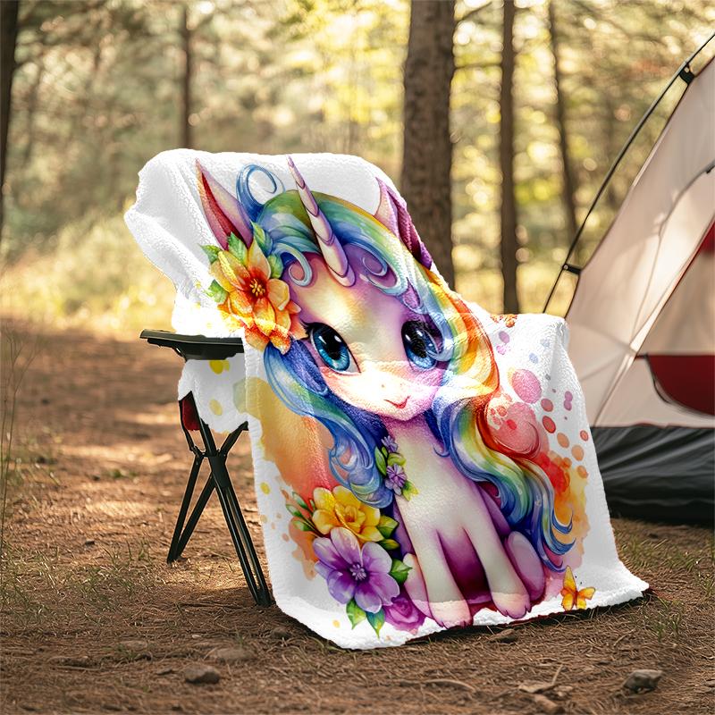 1PC Unicorn Blanket, Al Season Lightweigh Poster Blanket Home Office Outdoor Nap Multifunc Poster Blanketional Blanket