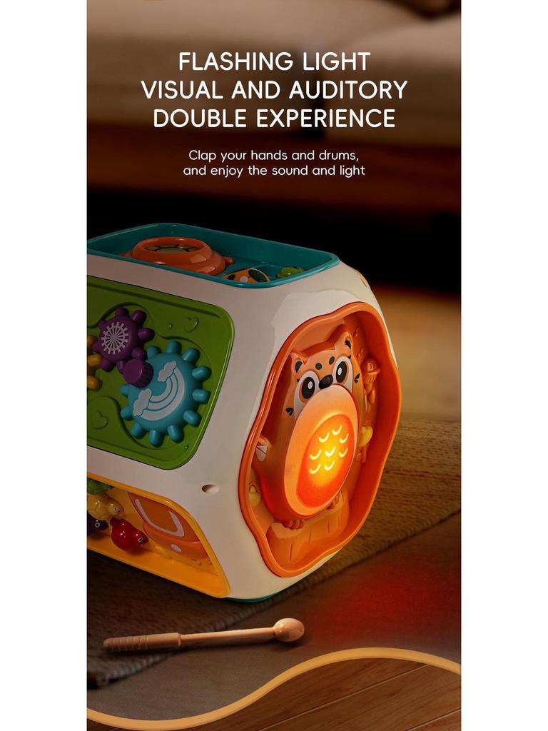 Kids' Multi-Functional Eight-Sided Pat Drum: Educational & Sensory Toy for Early Development