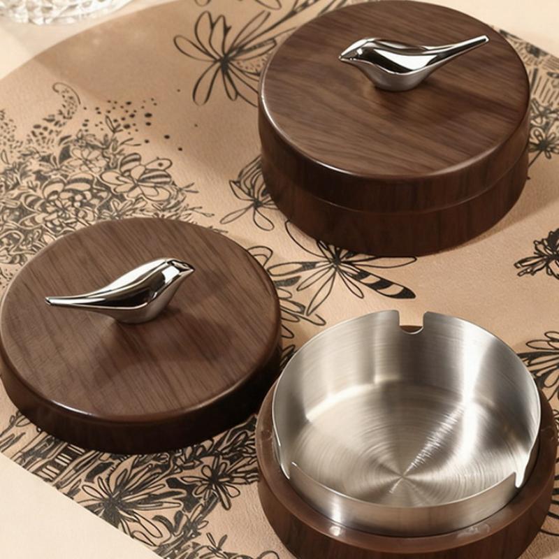 Bird Shaped Ashtray with Lid Prevents Ash Scattering Creative Design for Office and Home Desktop Use Large Capacity