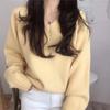 Casual V-neck Loose Pullover Knitted Women Sweater Autumn and Winter Fashion Bottoming Shirt Elegant Office Ladies Long Sleeve Sweater Solid Color Top