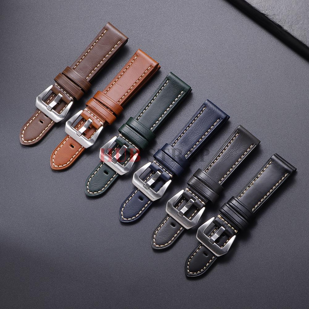 20mm 22mm 24mm 26mm Cowhide Universal Watch Strap for Omega for Panerai Vintage Soft Business Brown Bracelet for Men Women