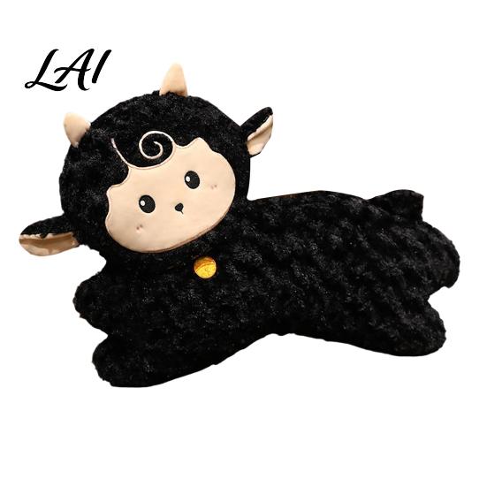 Fluffy Decorative Pillow Chinese Zodiac Running Sheep Plush Pillow 24 Inch Lunar New Year Throw for Sofa Decor Sofa Soft Cushion Lucky Gift