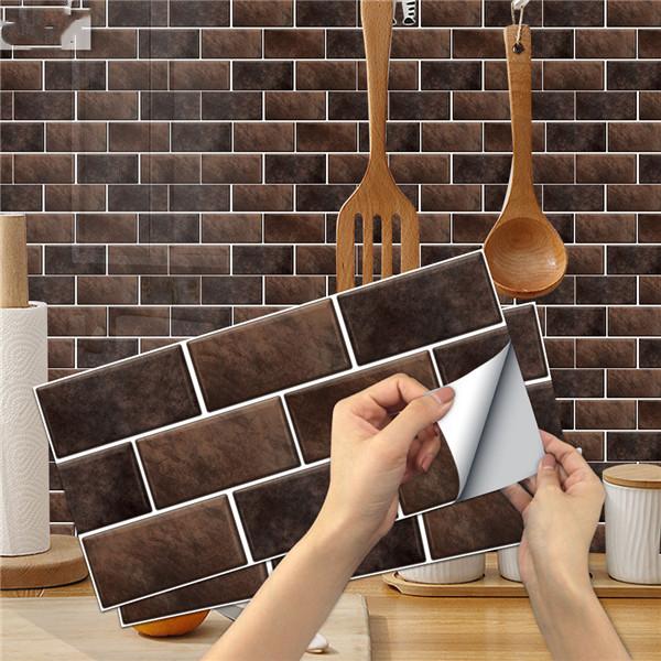 15cmX30cmX6PCS Waterproof Oilproof Wall Sticker Brick Tile Stickers